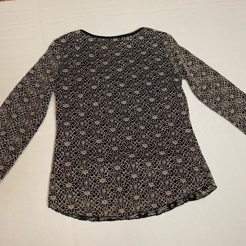 Dress Barn Floral Black Top Small - Picture 5 of 5